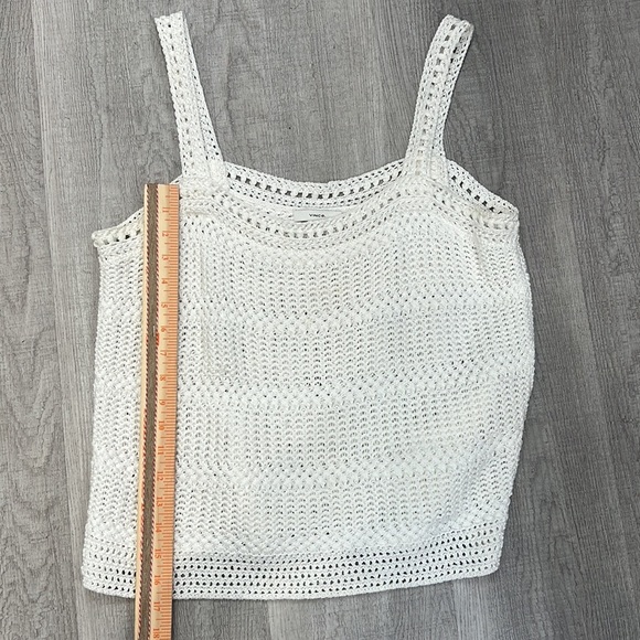 Vince Crochet Knit Cotton Camisole Tank Top Size XL - Picture 9 of 10